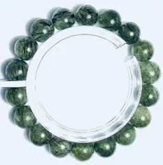 上質EU製定価238万円★天然水晶45Aグリーンルチル★パワーストーン 幸運 高級 お守り 巨大約12mm ★A1834