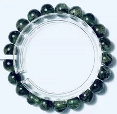 上質EU製定価238万円★天然水晶45Aグリーンルチル★パワーストーン 幸運 高級 お守り 巨大約9mm ★A1810