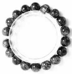 ★定価375万円★上質EU製★★繁栄を呼ぶ★35A天然水晶★ブラックルチルブレスレッ超巨大11mm★A1935