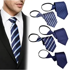 【新品】 [BetterJonny] 【5本セット】 ワンタッチネクタイ, 長約48cm男性用ネクタイ調節可能なメンズファスナー3秒装着結ばない 簡単 ジッパー式 ワンタッチ適用ビジネスブライダルオフィススクールパーティーシャツアクセサリー [並行輸入品] 0