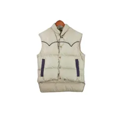 【USA製】70s Comfy ダウンベスト ウエスタンヨーク ベージュ M相当 ヴィンテージ 希少