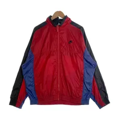 90's NIKE ナイキ ナイロンリップストップ ジップアップジャケット ウィンドブレーカー レッド ブルー ブラック 薄手 Size L