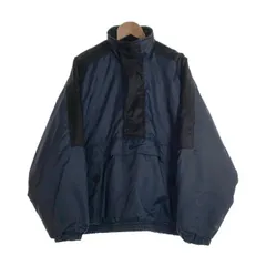 90-00's NIKE ナイキ ナイロン アノラック プルオーバージャケット 中綿 ネイビー ブラック Size M