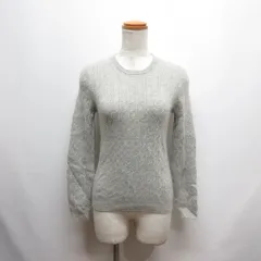 グリーンレーベルリラクシング ユナイテッドアローズ green label relaxing カシミヤ クルーネック ケーブルニット セーター カットソー 40 グレー