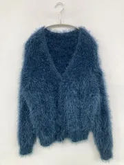 カーディガン/ボレロ ブルー 無地 ミドル丈 長袖