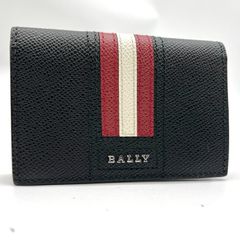 極美品 BALLY バリー Lock Me 財布 金具 ウォレット ネイビー 革 