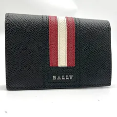 未使用保管品◎BALLY バリー TALDER トレインスポッティング カードケース 名刺入れ ブラック レッド レザー メンズ 財布のサムネイル