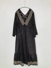 JOURNAL STANDARD ジャーナルスタンダード ワンピース ブラック 花柄・ボタニカル柄 その他総柄 半端袖 ロング・マキシ丈 フレア