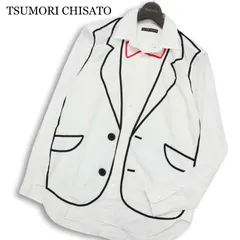 TSUMORI CHISATO ツモリチサト 通年★ 長袖 だまし絵 トロンプルイユ シャツ 日本製 Sz.2 メンズ 白のサムネイル