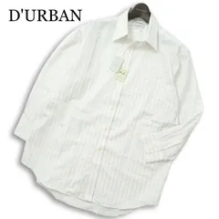 【新品 未使用】 D'URBAN ダーバン 春夏 日本製生地 麻 リネン混★ 長袖 ストライプ シャツ ワイシャツ Sz.41-78 メンズ