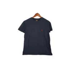 ポロ ラルフローレン ポケットTシャツ 紺 赤ポニー刺繍 メンズM相当