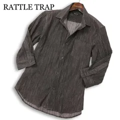 【美品 24SS】 RATTLE TRAP メンズビギ 春夏 ワッシャー チェック★ 7分袖 シャツ Sz.L メンズのサムネイル
