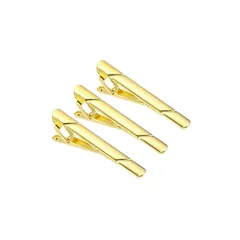 【新品】 uxcell 男性用スキニーネクタイクリップ3個セット 銅製スーツネクタイクリップ 父 夫 恋人 ビジネス 結婚式用アクセサリー（金色 ツイル）のサムネイル