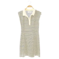 ハーリップトゥ Her lip to 24AW Herlipto French Sleeve Polo Mini Dress ワンピース ミニ ボーダー フレンチスリーブ M ホワイト /HK ■OS