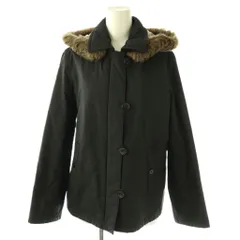 バーバリーブルーレーベル BURBERRY BLUE LABEL フェイクファー付き裏地ノバチェックジャケット 38 ブラック /DO ■OS