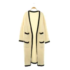 ミューズ ドゥーズィエム クラス MUSE de Deuxieme Classe バイカラーロングカーディガン ニット 長袖 オフホワイト 黒 /NR ■OS