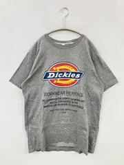 Dickies ディッキーズ Tシャツ/カットソー L グレー 前面プリント ブランドロゴ ミドル丈 半袖 クルーネック(丸首)