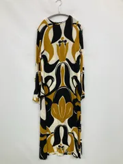 ZARA ザラ ワンピース M その他 その他総柄 長袖 ロング・マキシ丈 タイト