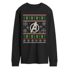 マーベル メンズ トップス Tシャツ グラフィック Marvel Mens The Avengers Long Sleeve Graphic Tee Black ブラック