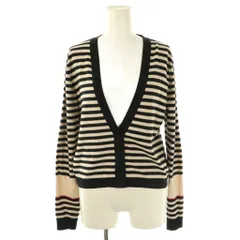 フォクシー FOXEY Melody ボーダーカーディガン ニット 38 ベージュ ブラック 41214 /DF ■OS