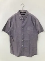 RAFFRULE シャツ/ブラウス M パープル コットン 無地 ミドル丈 半袖 ボタンダウン