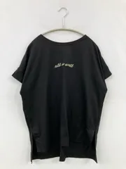 Samansa Mos2 blue サマンサモスモスブルー Tシャツ/カットソー フリー ブラック 無地 ミドル丈 半袖 クルーネック(丸首)