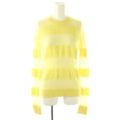 マディソンブルー MADISONBLUE ボーダーシアーニット セーター プルオーバー モヘヤ混 XS イエロー /CX ■OS ■SH