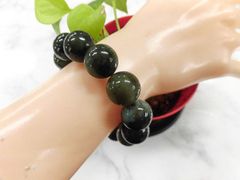 迫力の大玉】和田玉 「黒の貴公子」塔青（ターチン）18.5mm珠 
