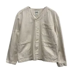 レディースS/ザラ コットン ノーカラージャケット