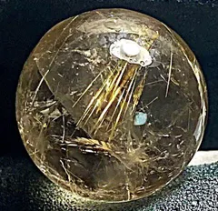 上質EU製★定価35万円★天然タイチンルチルクォーツ★丸玉★太金針水晶太陽放射ルチルレア天然石鉱物宝石A2828