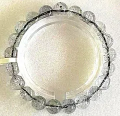★上質EU製★繁栄を呼ぶ★35A天然水晶★ブラックルチルブレスレッ超巨大10mm★A1974