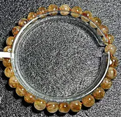 ★上質EU製★★繁栄を呼ぶ★35A天然水晶★満金針猫目ルチルブレスレッ超巨大約6mm★A2232