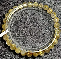 ★上質EU製★繁栄を呼ぶ★35A天然水晶★満金針猫目ルチルブレスレッ超巨大約7mm★A2286