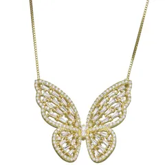 Designs by Gioelli レディース アクセサリー ネックレス・チョーカー・ペンダントトップ レース Designs by Gioelli Sterling Silver Cubic Zirconia Butterfly Necklace Gold