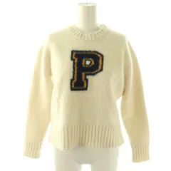 ポロ バイ ラルフローレン Polo by Ralph Lauren 近年モデル Pロゴ ウールブレンド クルーネックセーター ニット M ホワイト /HK ■OS