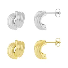 プリムローズ レディース アクセサリー ピアス・イヤリング PRIMROSE TwoTone Textured CHoop Earrings Duo Two Tone