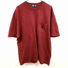 古着 東京ディズニーランド TOKYO DISNEYLAND Tシャツ 胸ポケットにミッキーマウスのシルエット刺繍 半袖 綿100% M ヘザーレッド 杢赤系 メンズ