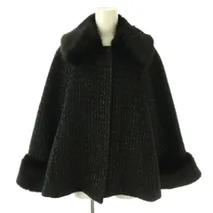 リランドチュール Rirandture 25AW ツィードファー衿ショートコート アウター 1 ブラック /HK ■OS ■SH