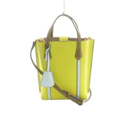 トリーバーチ TORY BURCH 2WAY ショルダーバッグ ハンドバッグ 黄色 茶 水色 /MI ■OS