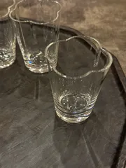 ガラス透明耐熱お花茶杯カップ