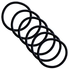 日本製 ヘアゴム 太め 6本セット 太さ4.3mm (黒色)