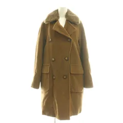 マックスマーラ MAX MARA ライナー付きファー衿ダブルボタンコート アウター フェイクファー 38 ブラウン /CX ■OS
