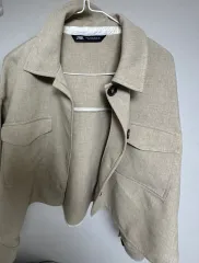 ザラ ベージュ色 シャツ ジャケット m