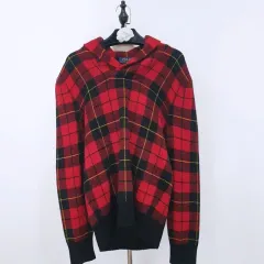 ポロラルフローレン ウール100 フード CHECK ニット