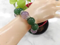 在庫処分 天然石 グリーンメノウ15.5～16.2mm玉ブレスレット 内周17.0cm      261221246