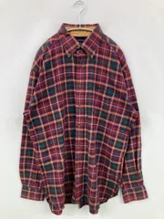 TOMMY HILFIGER トミーヒルフィガー シャツ/ブラウス L/G レッド コットン チェック柄 ブランドロゴ ミドル丈 長袖 ボタンダウン レギュラーカラー