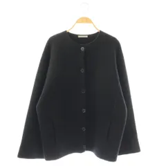 セオリーリュクス theory luxe 24AW FELTED KNIT LENDA ニットコート ノーカラー オーバーサイズ ウール 38 黒 ブラック 03-4409726 /KU