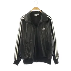 アディダスオリジナルス adidas originals プレミアム フェイクレザー ファイヤーバード リュクス トラックトップ ジャケット ジャージ M 黒 ブラック 白 ホワイト /SS ■OS
