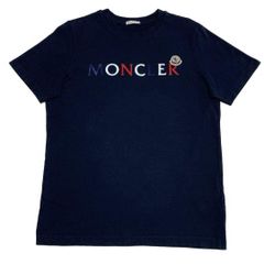 極美品モンクレール カラフルロゴ ワッペン ネイビー XS Tシャツ 5S355 