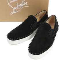 Christian Louboutin クリスチャンルブタン PIK BOAT FLAT VEAU VELOURS/GG スパイクスタッズスウェードレザースニーカー / スリッポン 43 1130280